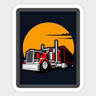 BIG RIG IN THE SUNSET Sticker